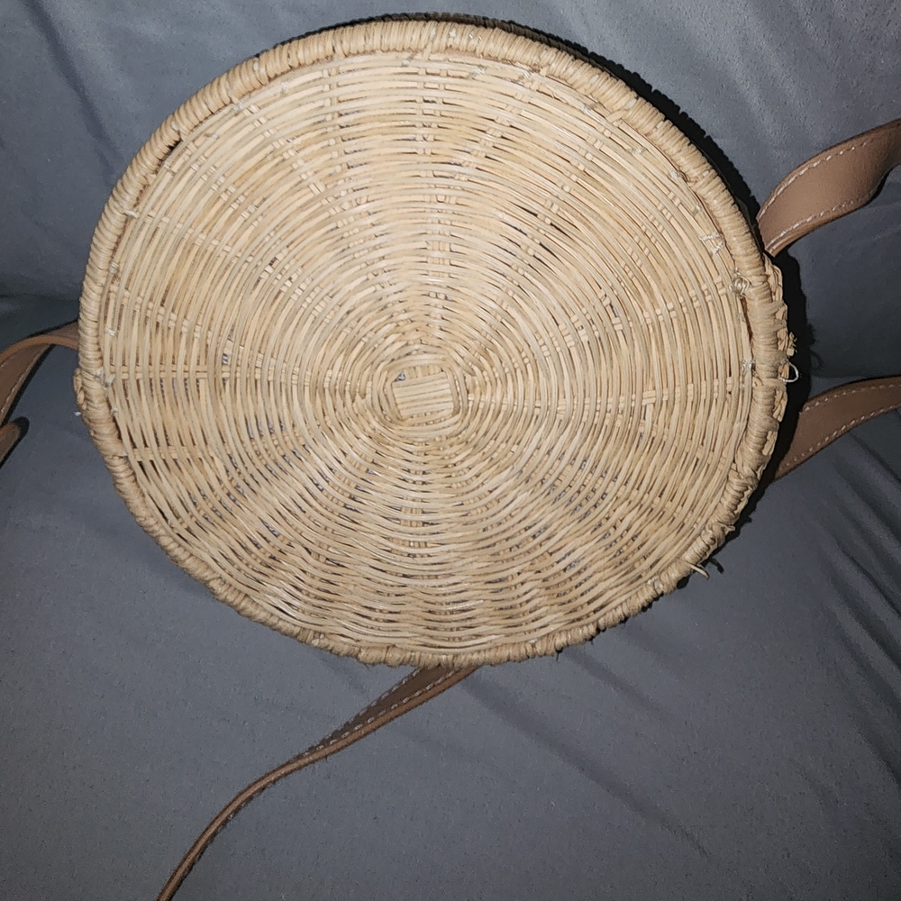 Target Round Woven Crossbody Bag - Beige